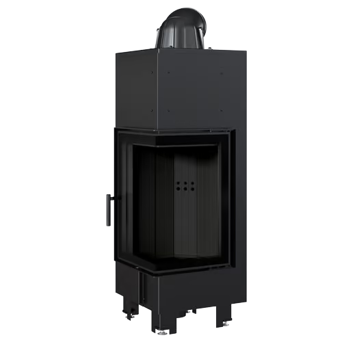 Kamineinsatz aus Stahl MBN 680 - 10 kW Ø 200 - Stahlfront mit Siebdruckglas