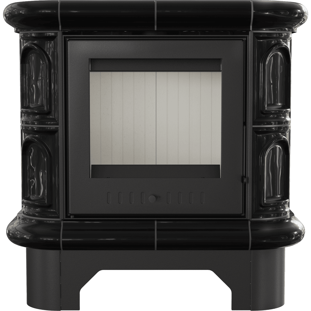 Kachelofen aus stahl WK440 Ø 130 5,5 kW schwarz Kachel