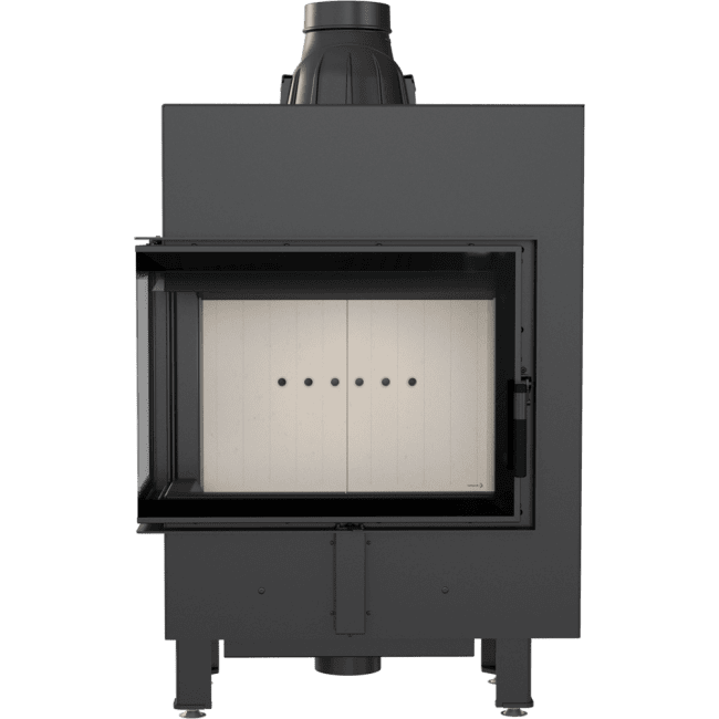 Intelligenter Kamineinsatz aus Stahl LUCY SLIM links 8 kW Ø 160 MSK