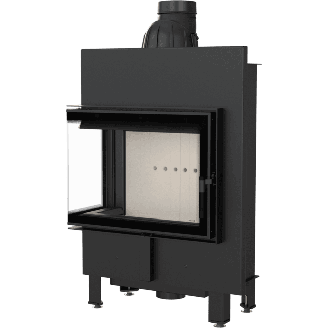Intelligenter Kamineinsatz aus Stahl LUCY SLIM links 8 kW Ø 160 MSK