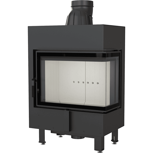Intelligenter Kamineinsatz aus Stahl LUCY rechts 12 kW Ø 200 MSK