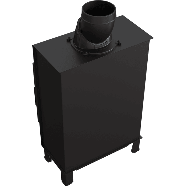 Intelligenter Kamineinsatz LUCY SLIM 8 kW Ø 160 schwarz Verkleidung MSK GLASS