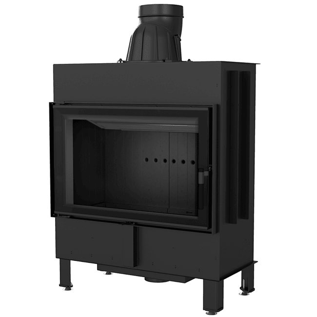 Intelligenter Kamineinsatz LUCY 14 kW Ø 200 schwarz Verkleidung MSK GLASS