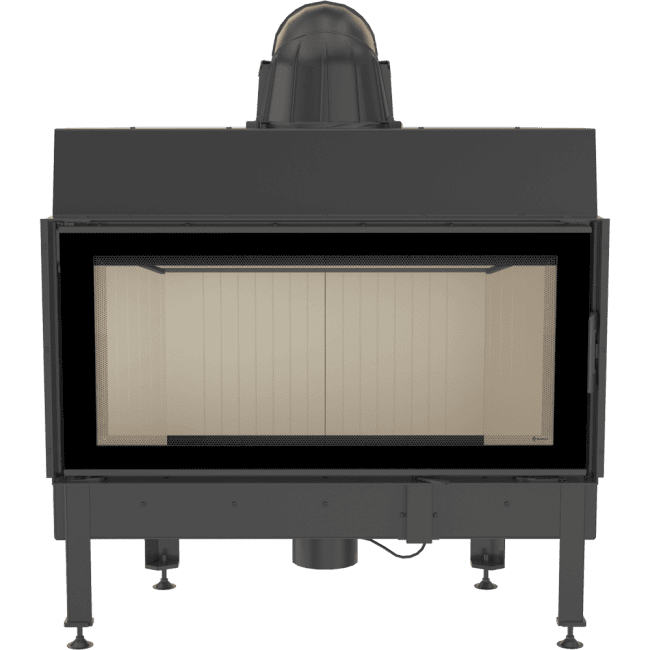 Intelligenter Kamineinsatz aus Stahl NADIA 14 kW Ø 200 MSK GLASS
