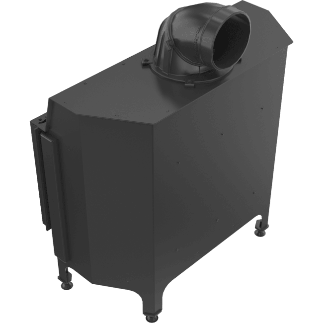 Intelligenter Kamineinsatz aus Stahl NADIA 14 kW Ø 200 MSK GLASS