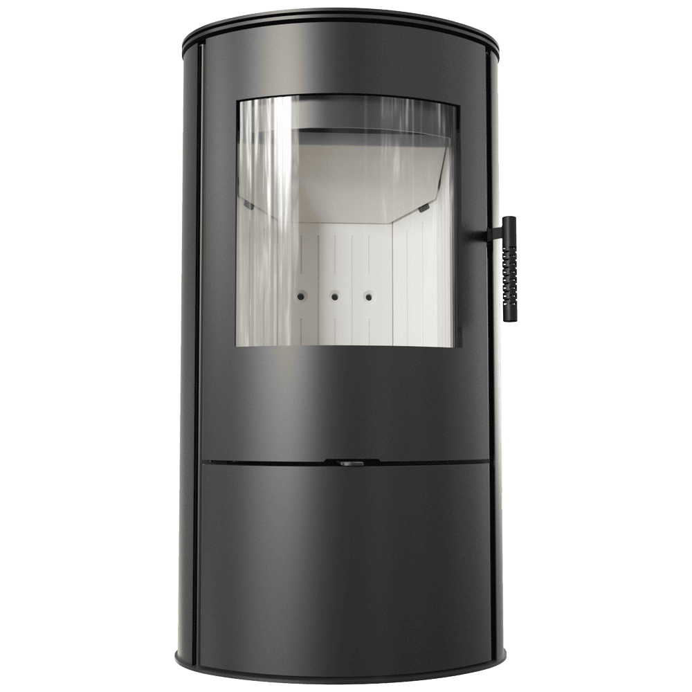 Kratki ROLLO - Kaminofen aus stahl Ø 150 7 kW schwarz Verkleidung