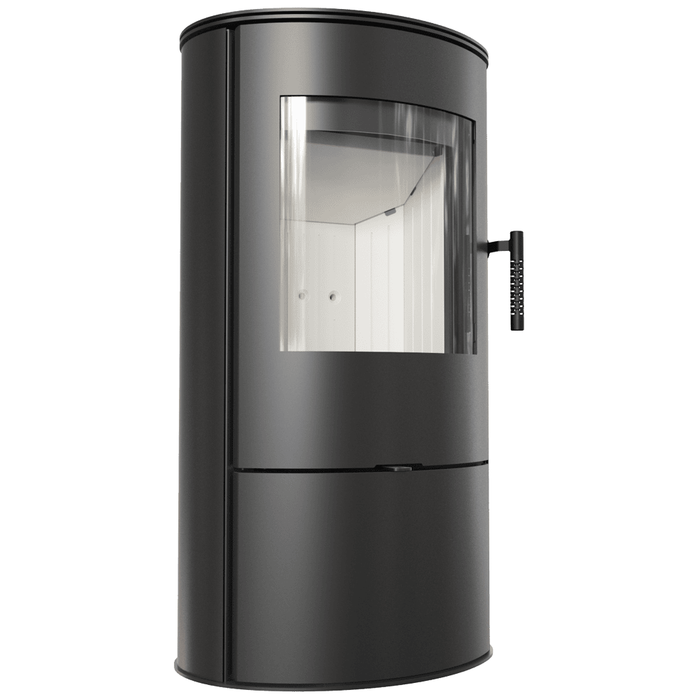 Kratki ROLLO - Kaminofen aus stahl Ø 150 7 kW schwarz Verkleidung