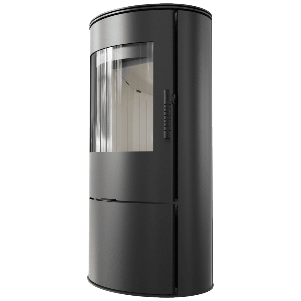 Kratki ROLLO - Kaminofen aus stahl Ø 150 7 kW schwarz Verkleidung