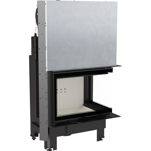 Kamineinsatz aus Stahl MBZ - 13 kW Ø 200 - Stahlfront mit gebogenem Siebdruckglas