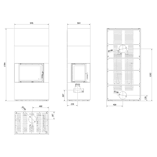 Kaminbausatz FLOKI BOX 8 kW Ø 160 Quarzsinter FOKOS TALCO