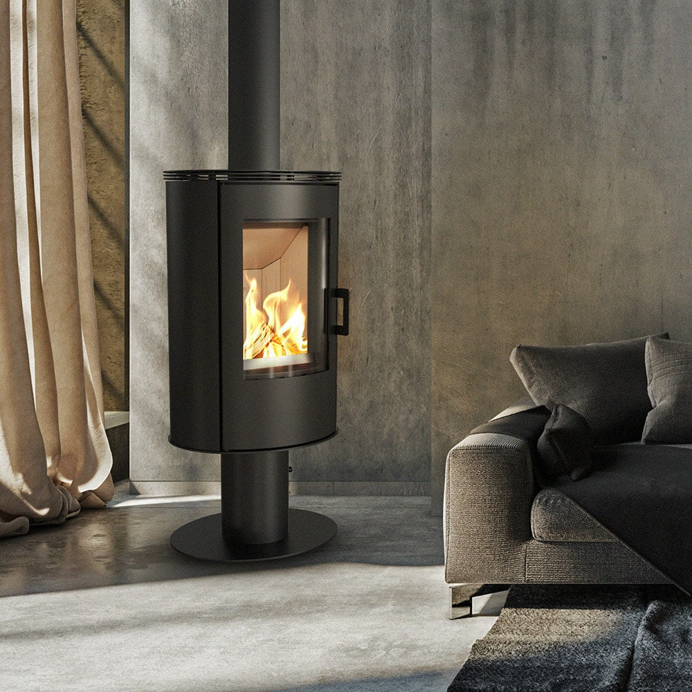 Kratki AB S/N/DR - Kaminofen aus Stahl mit Standfuss Ø 150 8 kW