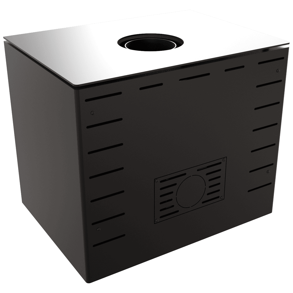 Kaminofen aus Stahl KARI 70 Ø 150 8 kW schwarz Verkleidung mit Türfeder