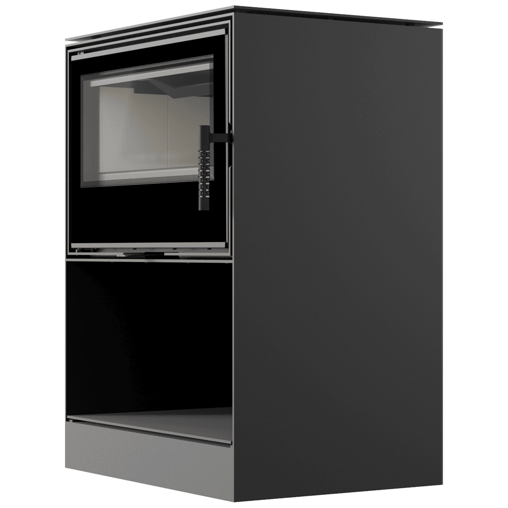 Kaminofen aus Stahl KARI 70 Ø 150 8 kW Platz für Holz