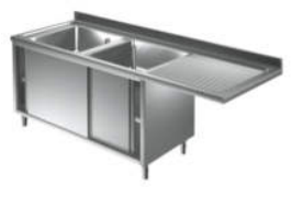 Doppel Spülschrankcenter mit Schiebetür und (Ablage rechts)