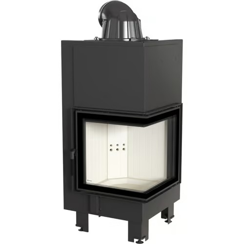 Kamineinsatz aus Stahl MBN - 8 kW Ø 200 - Stahlfront mit Siebdruckglas