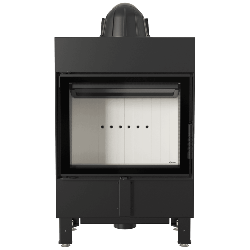 Kamineinsatz aus Stahl LUCY 12 SLIM - 8 kW Ø 160 schwarz Verkleidung