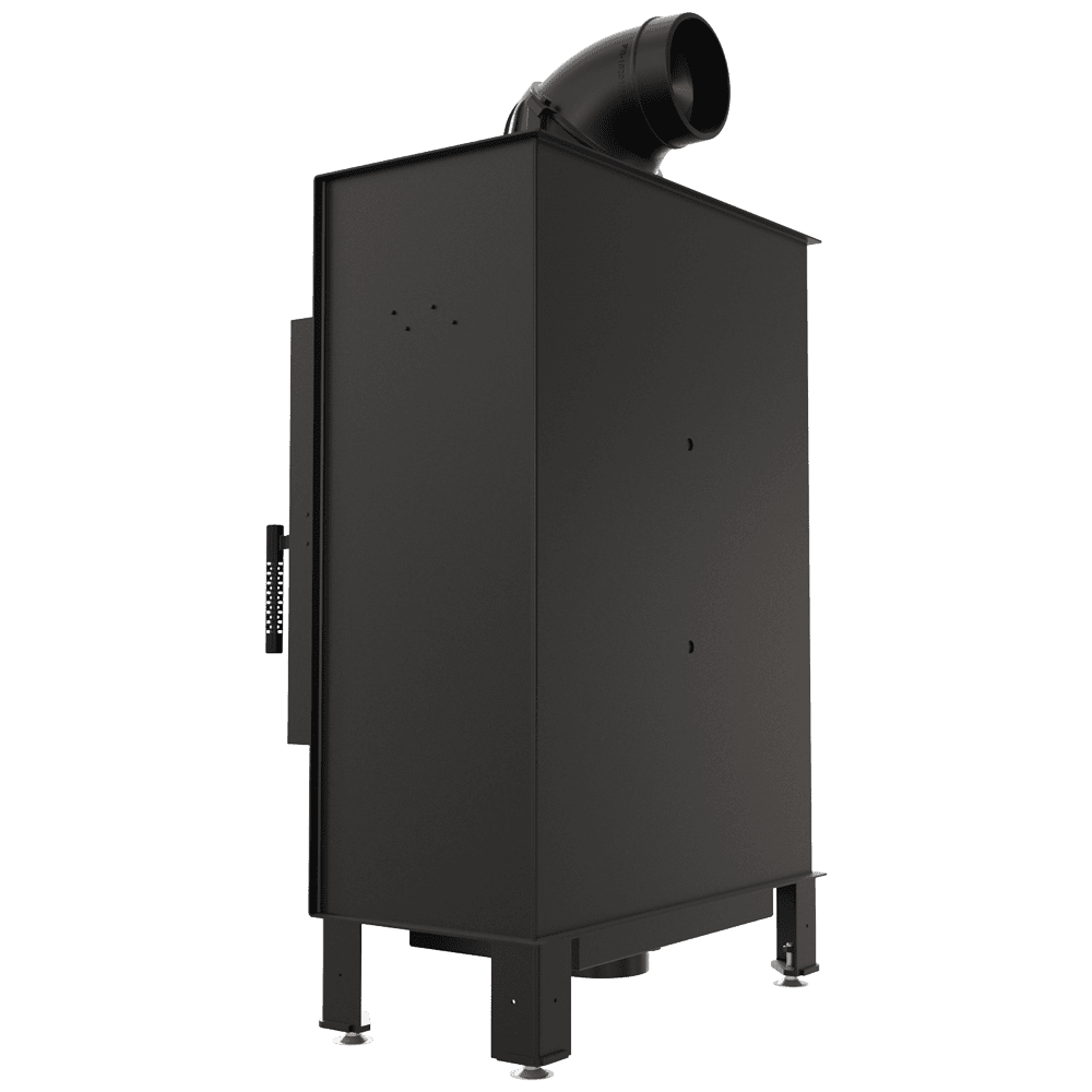 Kamineinsatz aus Stahl LUCY 12 SLIM - 8 kW Ø 160 schwarz Verkleidung