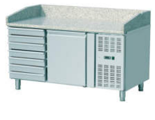 Pizzakühltisch 1510 mit 1 Tür und 7 Schubladen