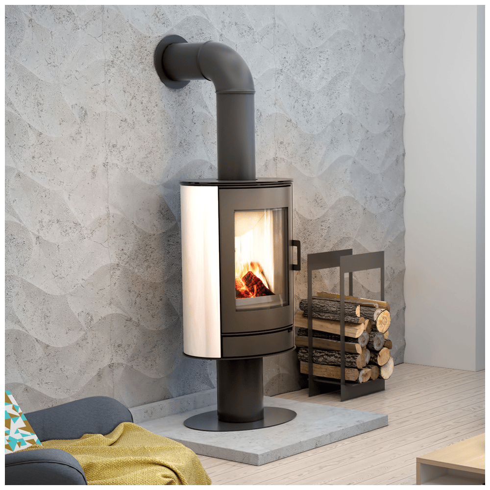 Kachelofen AB S/N/DR mit Standfuss Ø 150 8 kW rot Kachel mit Türfeder