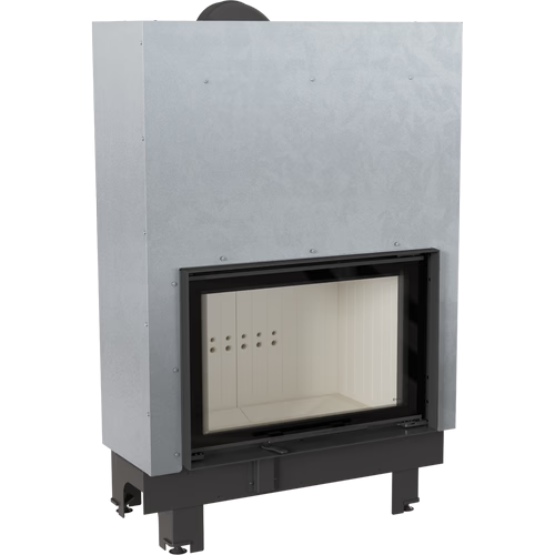 Kamineinsatz aus Stahl MBA - 17 kW Ø 200 - Stahlfront mit Siebdruckglas