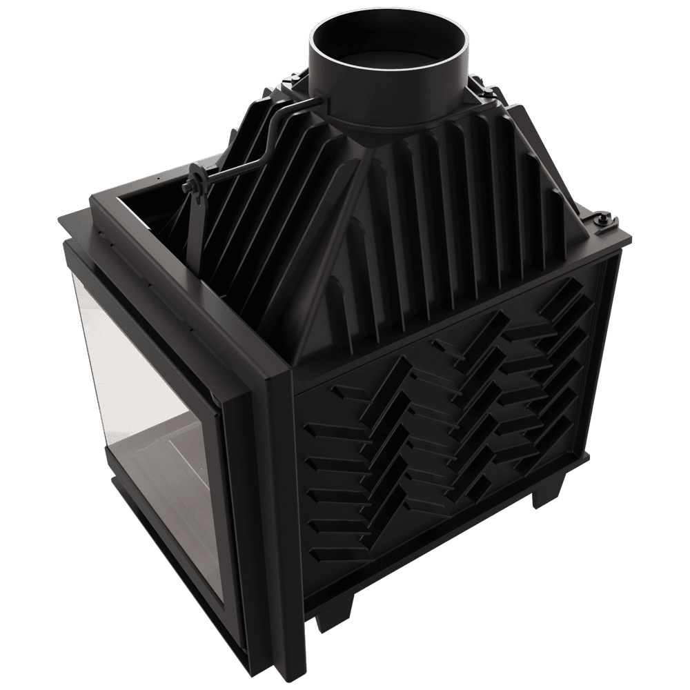 Kamineinsatz Gusseisen SIMPLE rechts 15 kW Ø 200