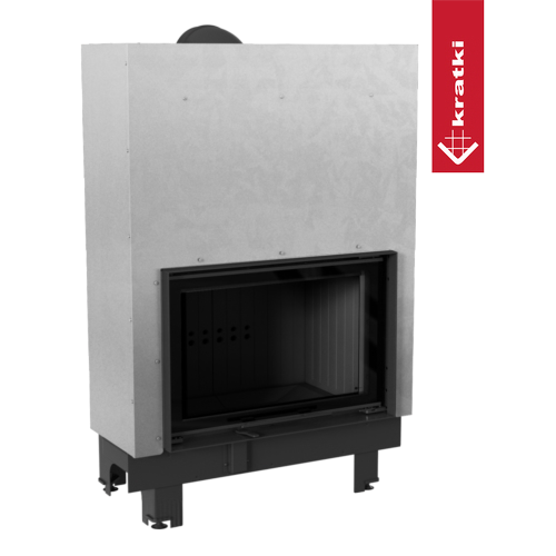 Kamineinsatz aus Stahl MBA - 17 kW Ø 200 - Stahlfront mit Siebdruckglas