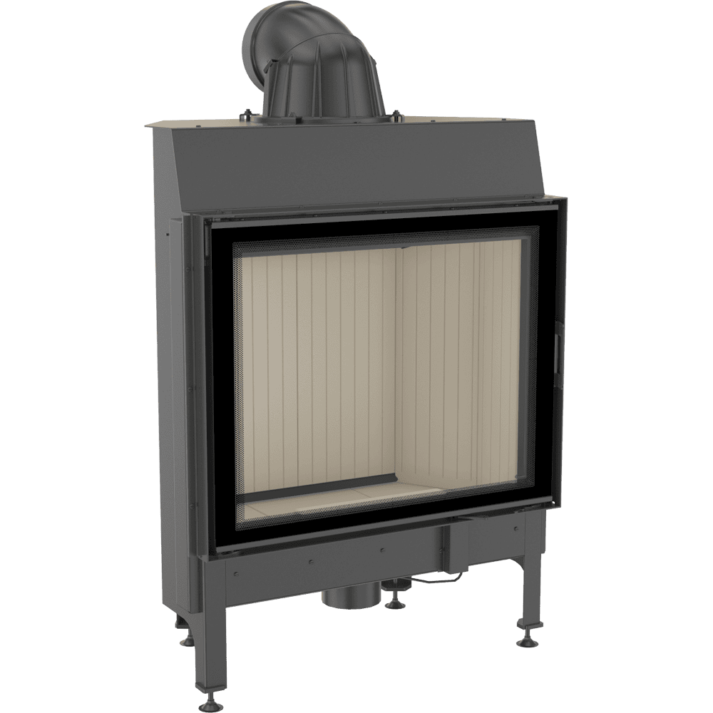 Kamineinsatz aus Stahl NADIA 13 kW Ø 200 schwarz Verkleidung