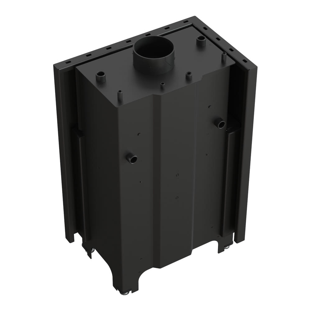 Wasserführender Kamineinsatz MBM links 12 kW Ø 180 schwarz Verkleidung