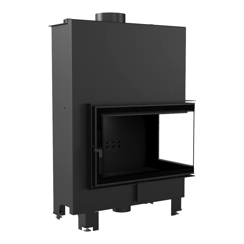 Wasserführender Kamineinsatz MBO rechts 15 kW Ø 200 schwarz Verkleidung