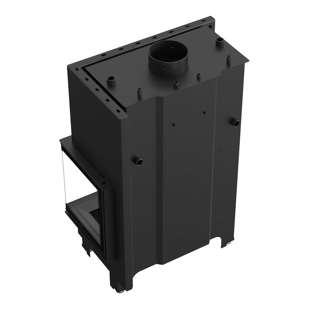 Wasserführender Kamineinsatz MBO rechts 15 kW Ø 200 schwarz Verkleidung