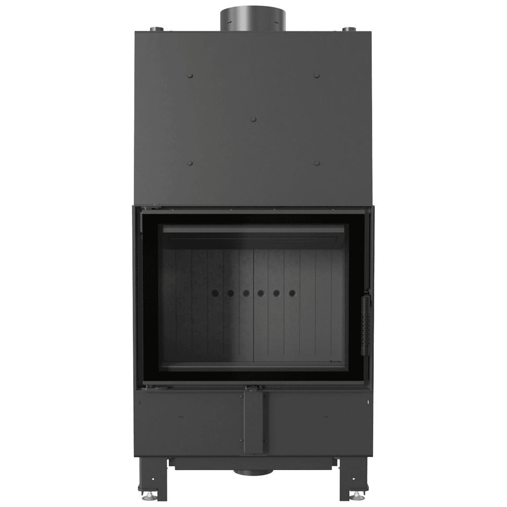 Wasserführender Kamineinsatz LUCY 12 kW Ø 200 Doppelverglasung schwarz Verkleidung