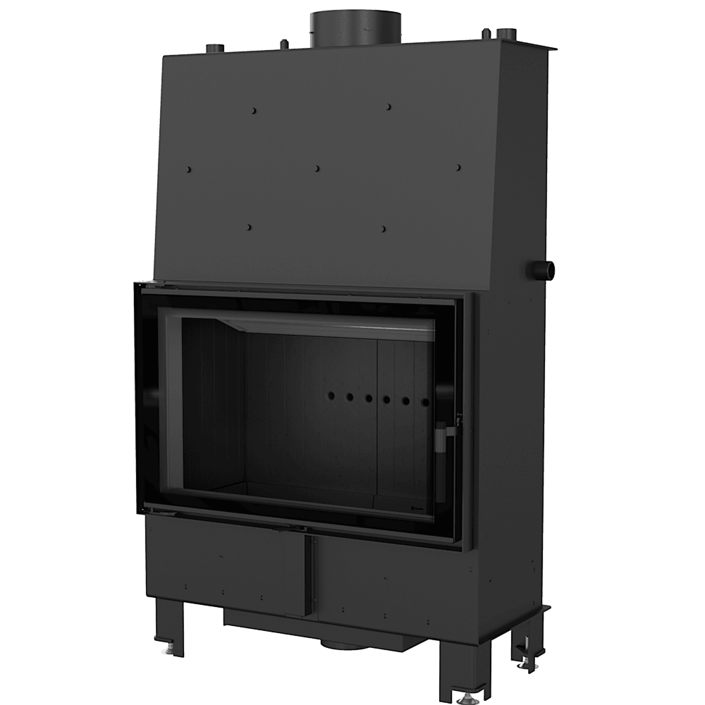 Wasserführender Kamineinsatz LUCY 16 kW Ø 200 Doppelverglasung schwarz Verkleidung