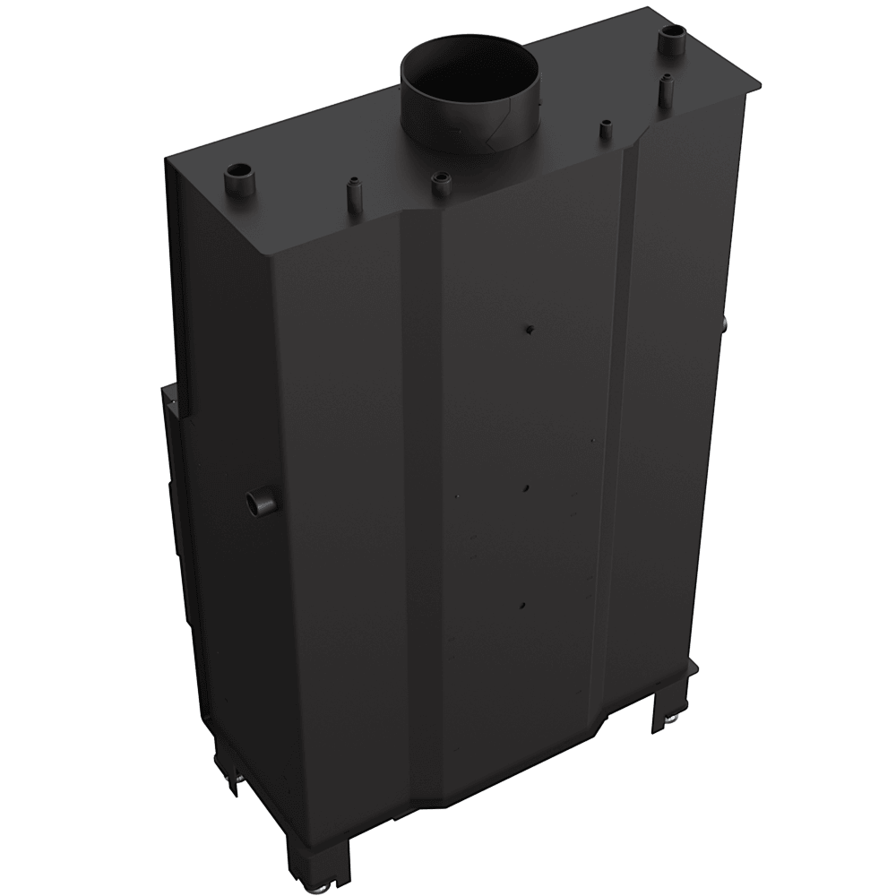 Wasserführender Kamineinsatz LUCY 16 kW Ø 200 Doppelverglasung schwarz Verkleidung