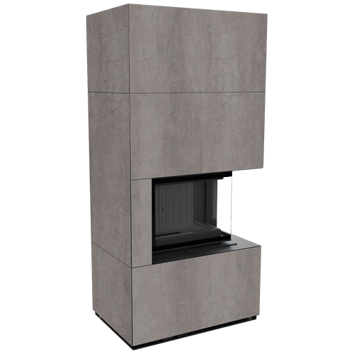 Kaminbausatz FLOKI BOX 8 kW Ø 160 Quarzsinter NATURALI PIETRA DI SAVOIA GRIGIA BOCCIARDATA