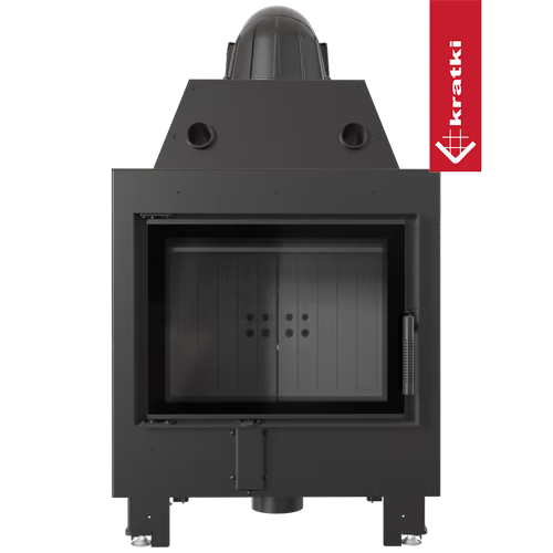 Kamineinsatz aus Stahl MBM - 10 kW Ø 200 - Stahlfront mit Siebdruckglas