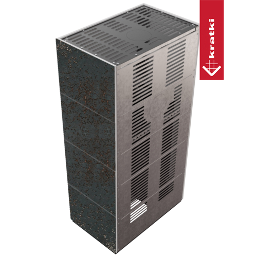 Kaminbausatz FLOKI BOX 8 kW Ø 160 Quarzsinter OXIDE NERO