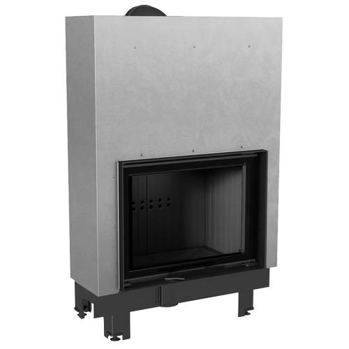 Kamineinsatz aus Stahl MBM - 10 kW Ø 200 - Stahlfront mit Siebdruckglas