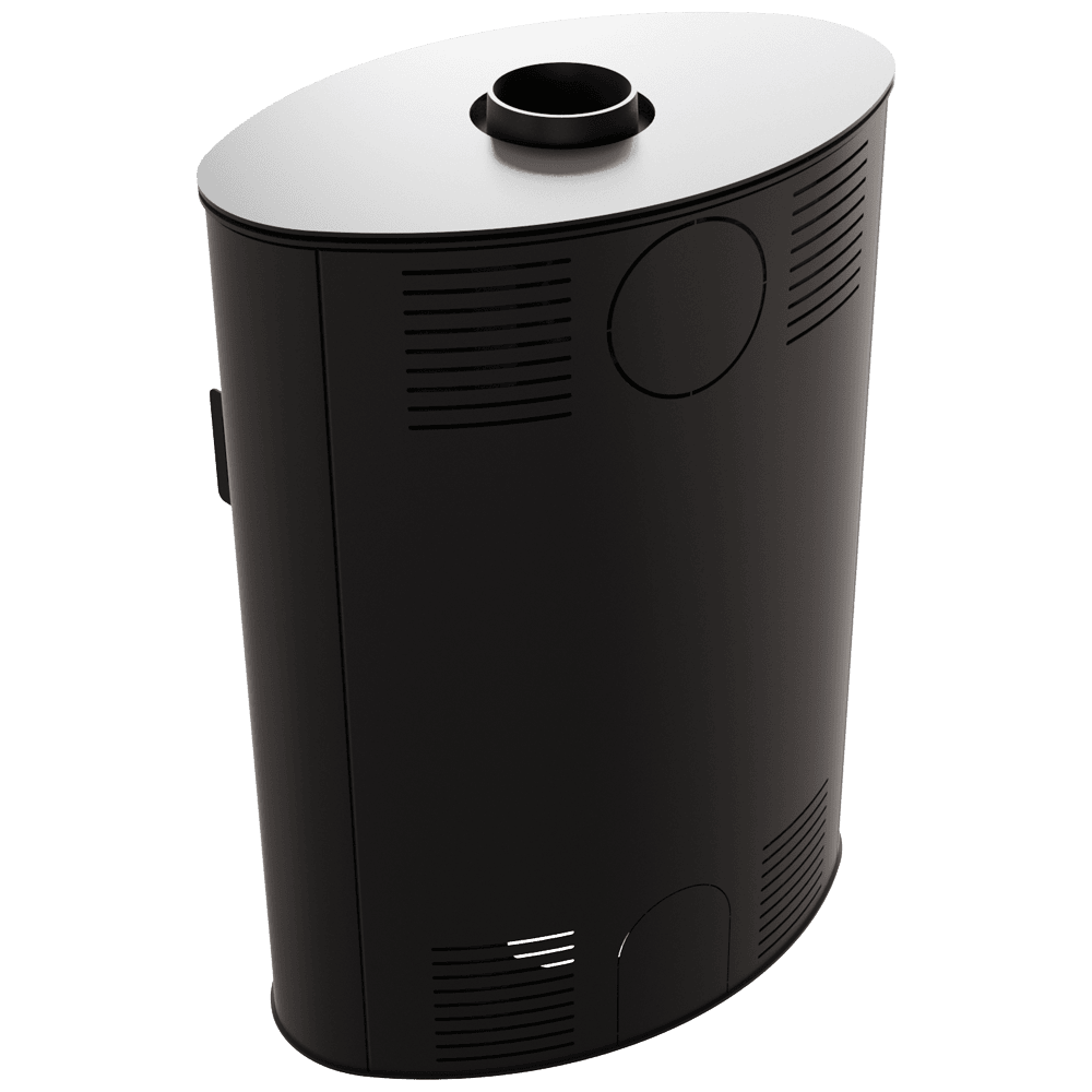 Kratki AB S/2 - Kaminofen aus stahl Ø 150 10 kW schwarz Verkleidung