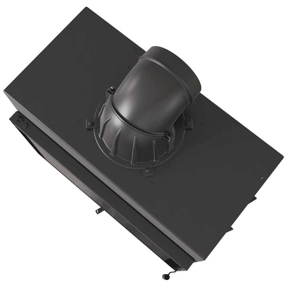 Kamineinsatz aus Stahl LUCY TUNNEL 14 kW Ø 200 schwarz Verkleidung