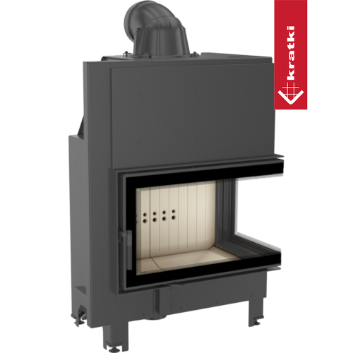 Kamineinsatz aus Stahl MBA - 17 kW Ø 200 - Stahlfront mit Siebdruckglas