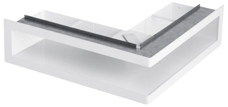 Lüftungsgitter - CORNER GRILLE V-OPEN WITH FRAME