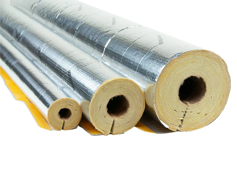 Isolierschale 25 mm alukaschiert Durchmesser 113 mm Edelstahl matt