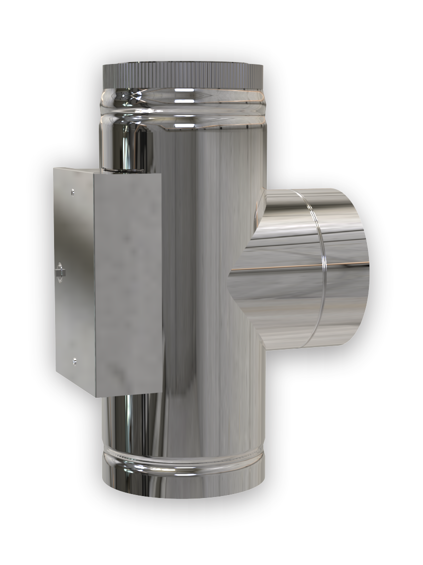 T-Anschluss 90° mit Reinigung gegenüberliegend