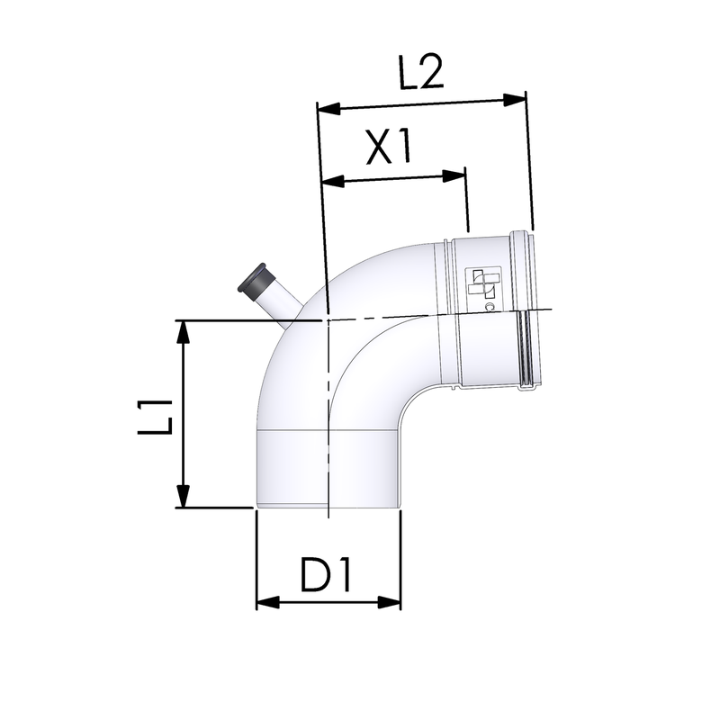 Bogen 87° mit Meßpunkt