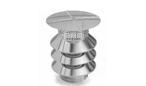 Lamellenhaube mit 3 lamellen und funkenschutz