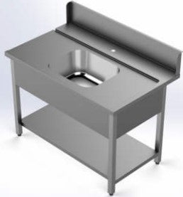 Zulauftisch 1000 mit 1 Becken zum Rechtsanbau