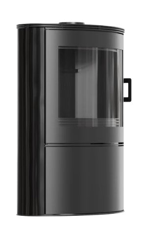 Kachelofen aus Stahl AB S/2 Ø 150 10 kW weiss Kachel