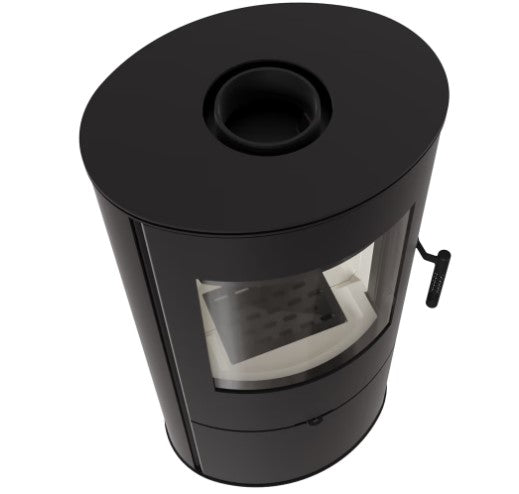 Kratki ROLLO - Kaminofen aus stahl Ø 150 7 kW schwarz Verkleidung