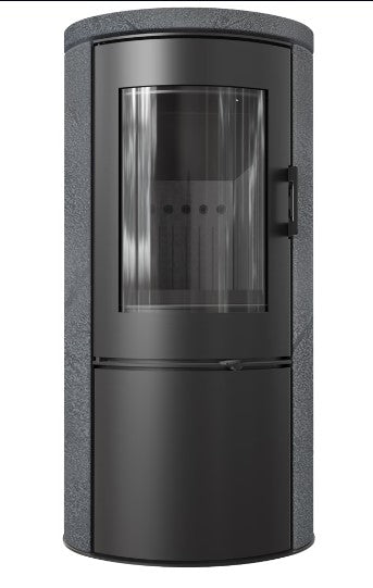 Kratki ROLLO - Kaminofen aus stahl Ø 150 7 kW schwarz Verkleidung