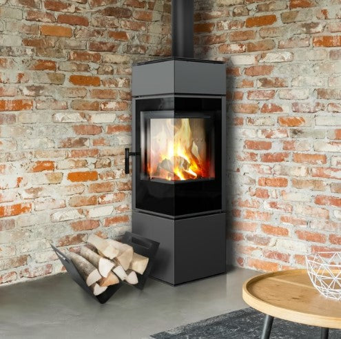 Kratki THOR - Kaminofen aus Stahl Ø 150 8 kW mit Türfeder